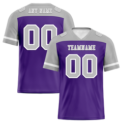 Custom Purple Grey Raglan Sleeves Grey Personalized Authentic Football Jersey FBJ02-bc0f0b0