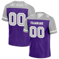 Custom Purple Grey Raglan Sleeves Grey Personalized Authentic Football Jersey FBJ02-bc0f0b0 - Coolcustomize