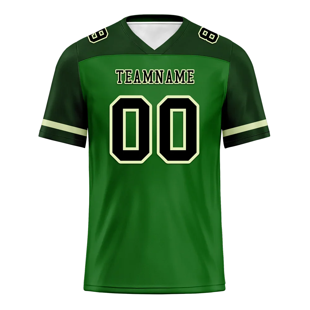 Custom Green Raglan Sleeves Black Personalized Authentic Football Jersey FBJ02-bc0f0ba - Coolcustomize