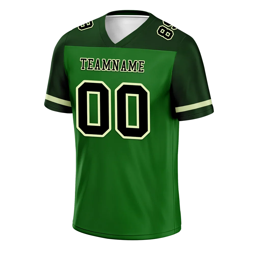 Custom Green Raglan Sleeves Black Personalized Authentic Football Jersey FBJ02-bc0f0ba - Coolcustomize