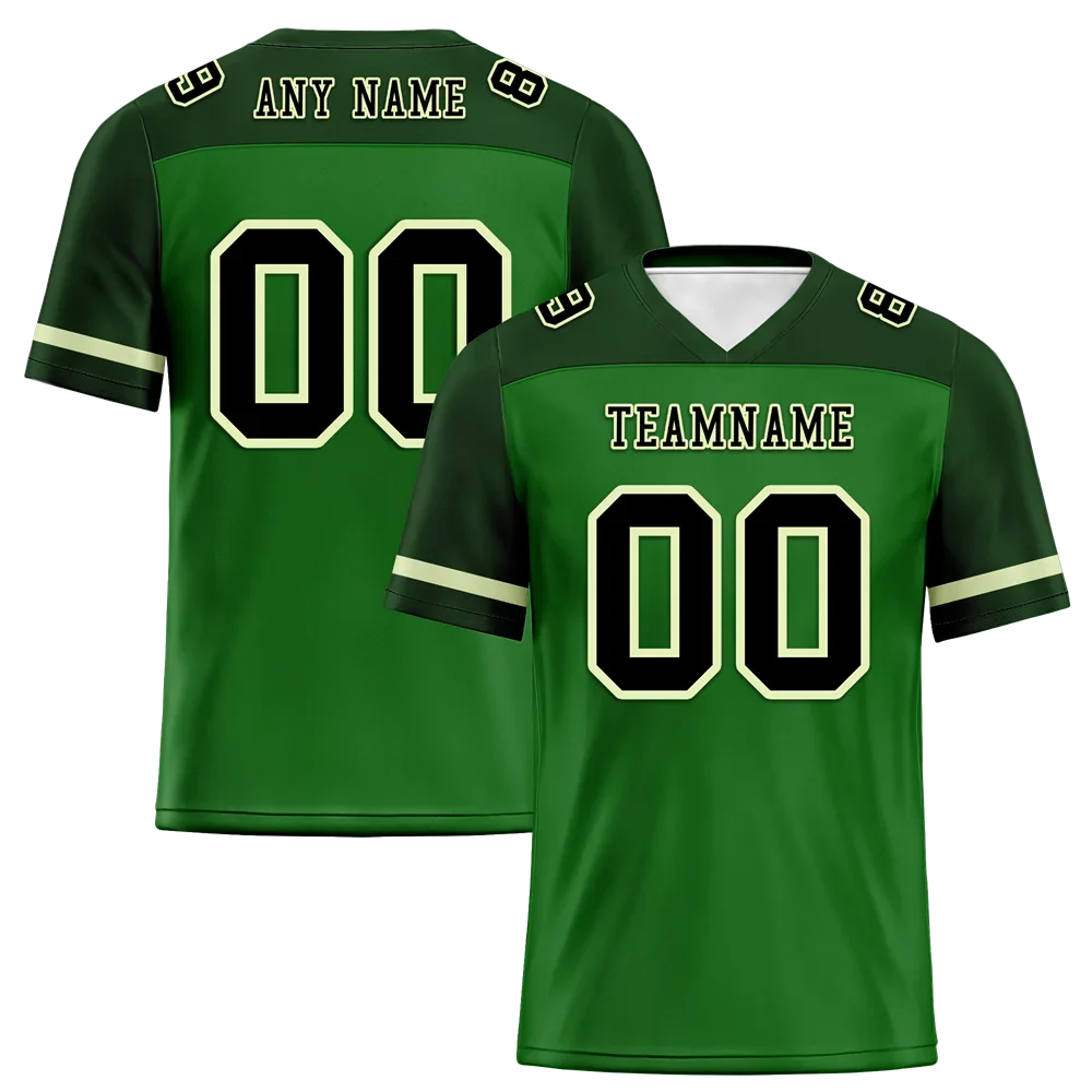 Custom Green Raglan Sleeves Black Personalized Authentic Football Jersey FBJ02-bc0f0ba - Coolcustomize
