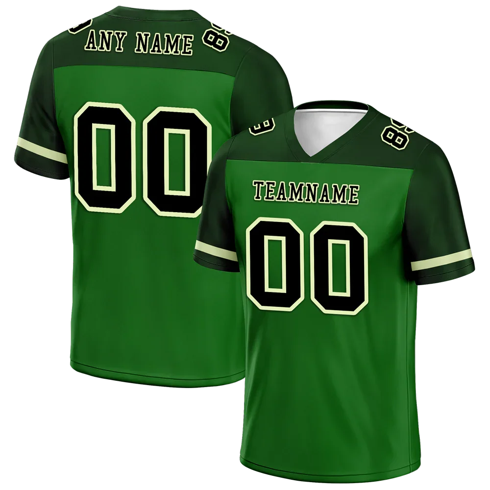 Custom Green Raglan Sleeves Black Personalized Authentic Football Jersey FBJ02-bc0f0ba - Coolcustomize