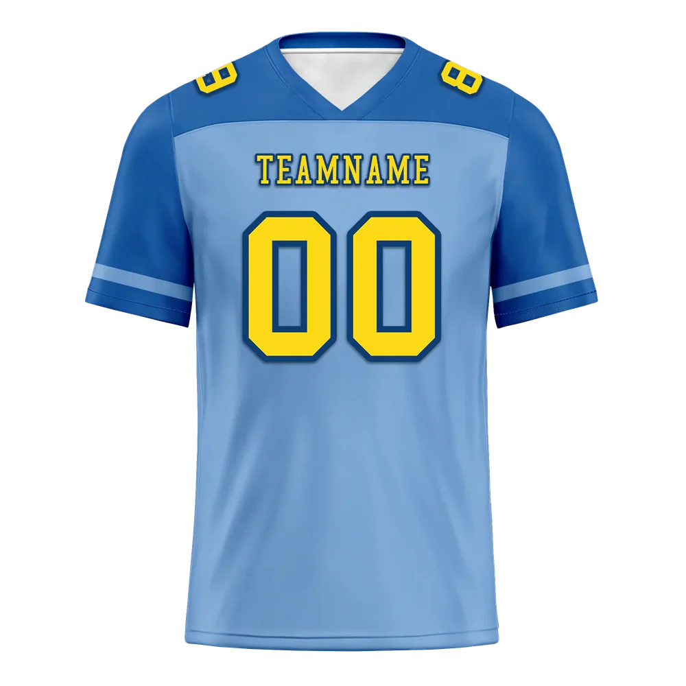 Custom Aqua Raglan Sleeves Yellow Personalized Authentic Football Jersey FBJ02-bc0f0bb - Coolcustomize