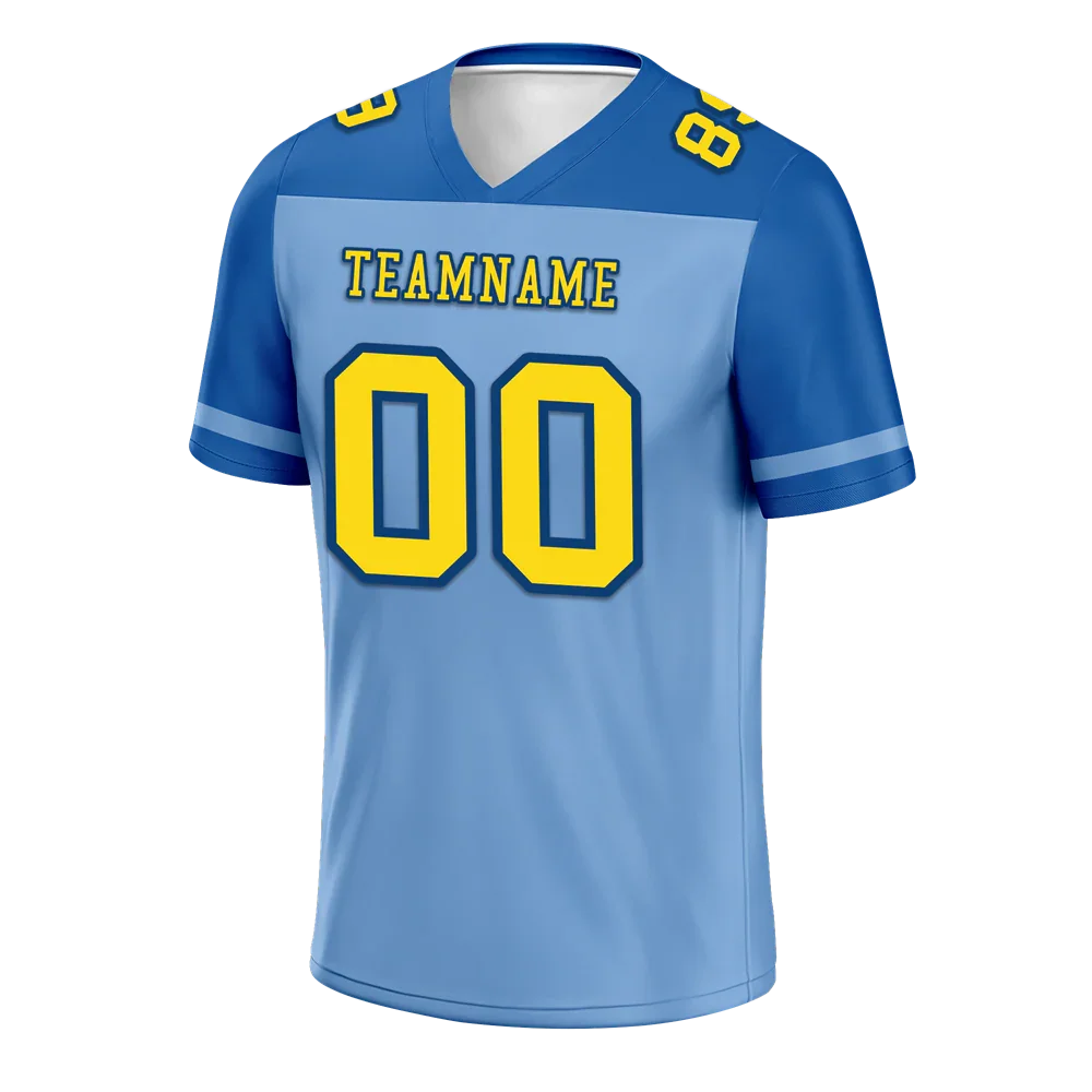 Custom Aqua Raglan Sleeves Yellow Personalized Authentic Football Jersey FBJ02-bc0f0bb - Coolcustomize