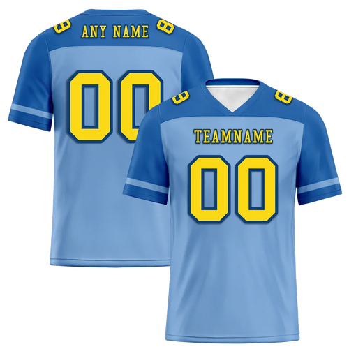Custom Aqua Raglan Sleeves Yellow Personalized Authentic Football Jersey FBJ02-bc0f0bb - Coolcustomize
