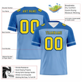 Custom Aqua Raglan Sleeves Yellow Personalized Authentic Football Jersey FBJ02-bc0f0bb - Coolcustomize