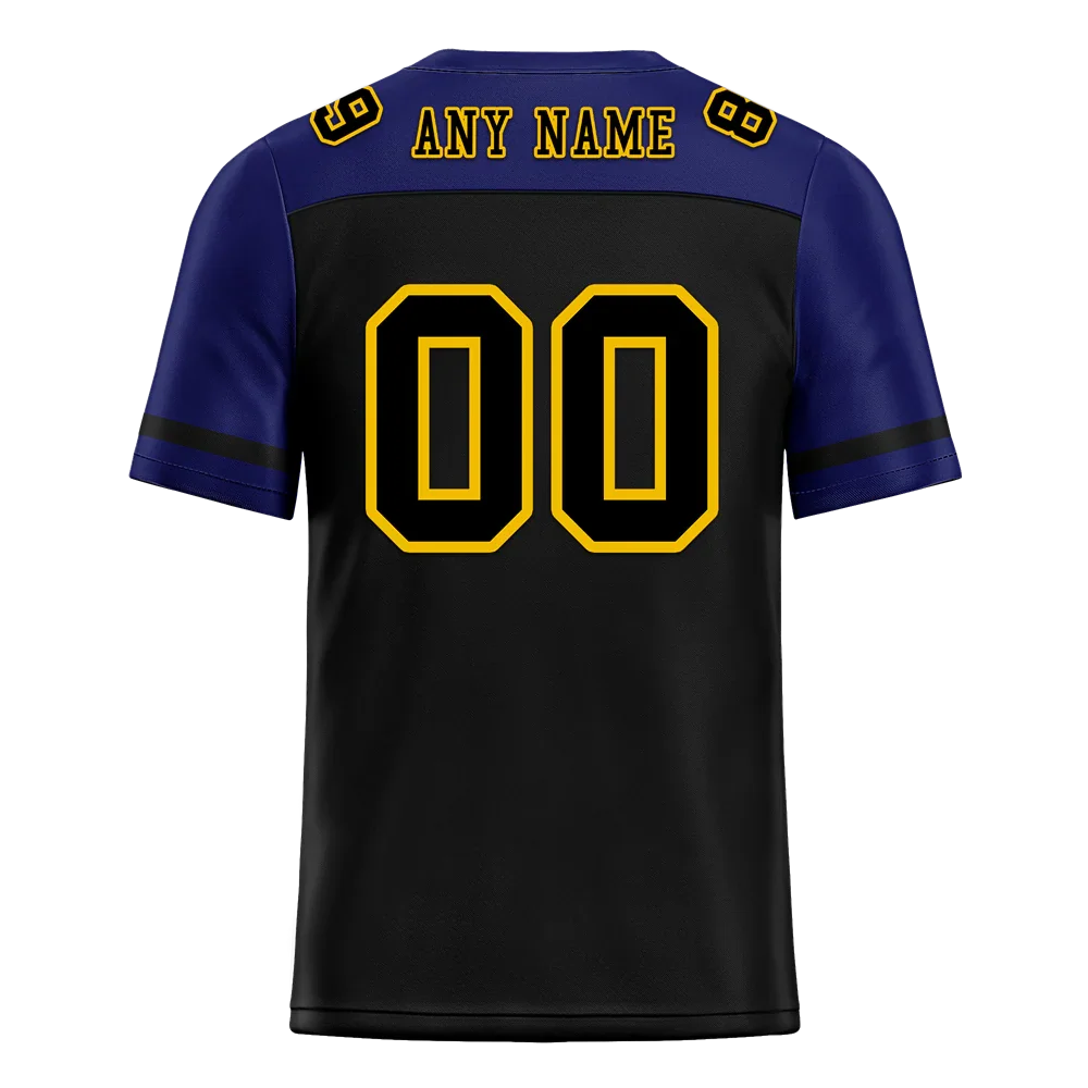 Custom Black Blue Raglan Sleeves Black Personalized Authentic Football Jersey FBJ02-bc0f0bd - Coolcustomize