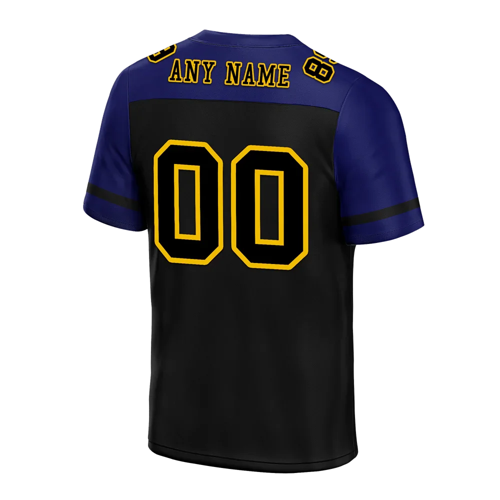 Custom Black Blue Raglan Sleeves Black Personalized Authentic Football Jersey FBJ02-bc0f0bd - Coolcustomize