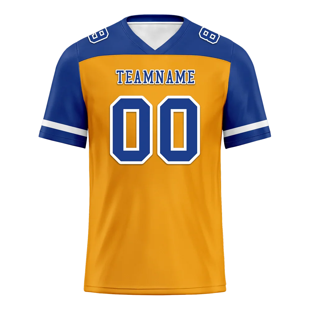 Custom Yellow Blue Raglan Sleeves Blue Personalized Authentic Football Jersey FBJ02-bc0f0be - Coolcustomize