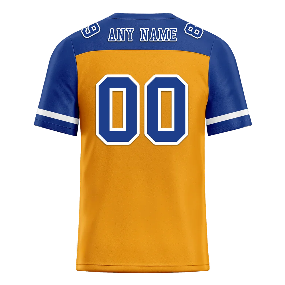 Custom Yellow Blue Raglan Sleeves Blue Personalized Authentic Football Jersey FBJ02-bc0f0be - Coolcustomize