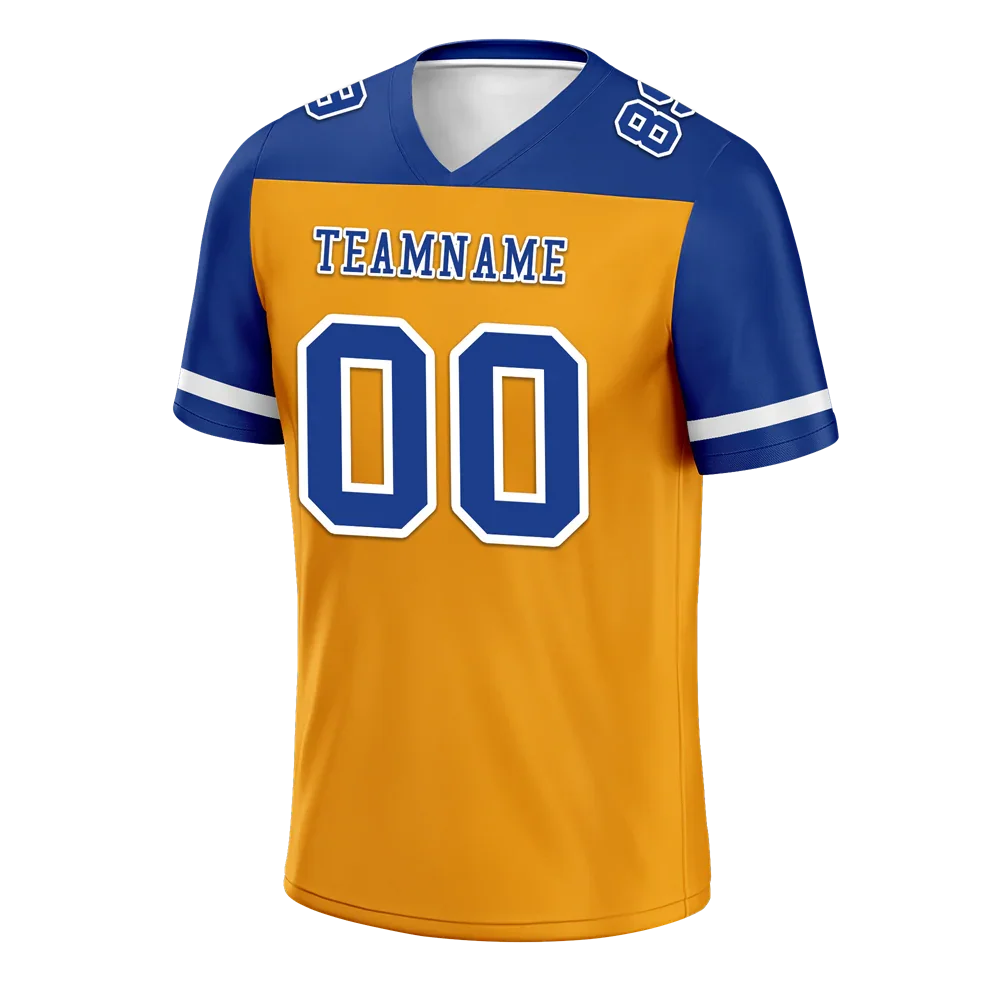 Custom Yellow Blue Raglan Sleeves Blue Personalized Authentic Football Jersey FBJ02-bc0f0be - Coolcustomize