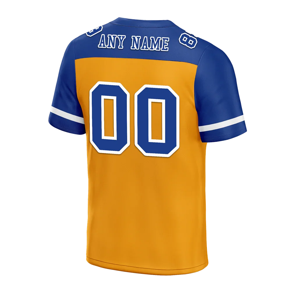 Custom Yellow Blue Raglan Sleeves Blue Personalized Authentic Football Jersey FBJ02-bc0f0be - Coolcustomize