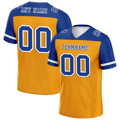 Custom Yellow Blue Raglan Sleeves Blue Personalized Authentic Football Jersey FBJ02-bc0f0be