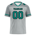 Custom Grey Raglan Sleeves Aqua Personalized Authentic Football Jersey FBJ02-bc0f0bf - Coolcustomize