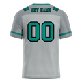 Custom Grey Raglan Sleeves Aqua Personalized Authentic Football Jersey FBJ02-bc0f0bf - Coolcustomize