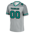 Custom Grey Raglan Sleeves Aqua Personalized Authentic Football Jersey FBJ02-bc0f0bf - Coolcustomize