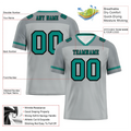 Custom Grey Raglan Sleeves Aqua Personalized Authentic Football Jersey FBJ02-bc0f0bf - Coolcustomize