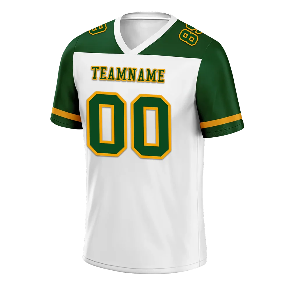 Custom White Green Raglan Sleeves Green Personalized Authentic Football Jersey FBJ02-bc0f0b7 - Coolcustomize