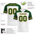 Custom White Green Raglan Sleeves Green Personalized Authentic Football Jersey FBJ02-bc0f0b7 - Coolcustomize