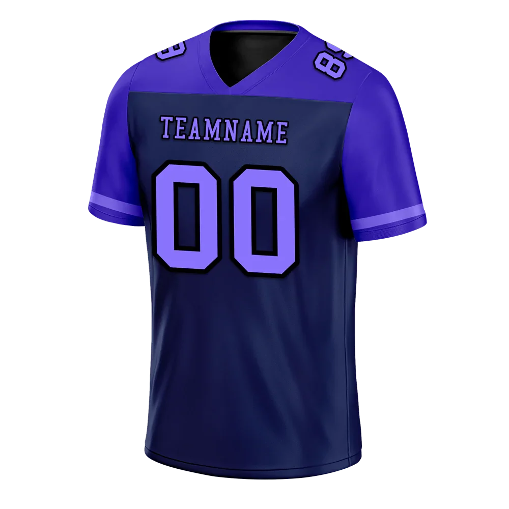 Custom Black Purple Raglan Sleeves Purple Personalized Authentic Football Jersey FBJ02-bc0f0c0 - Coolcustomize