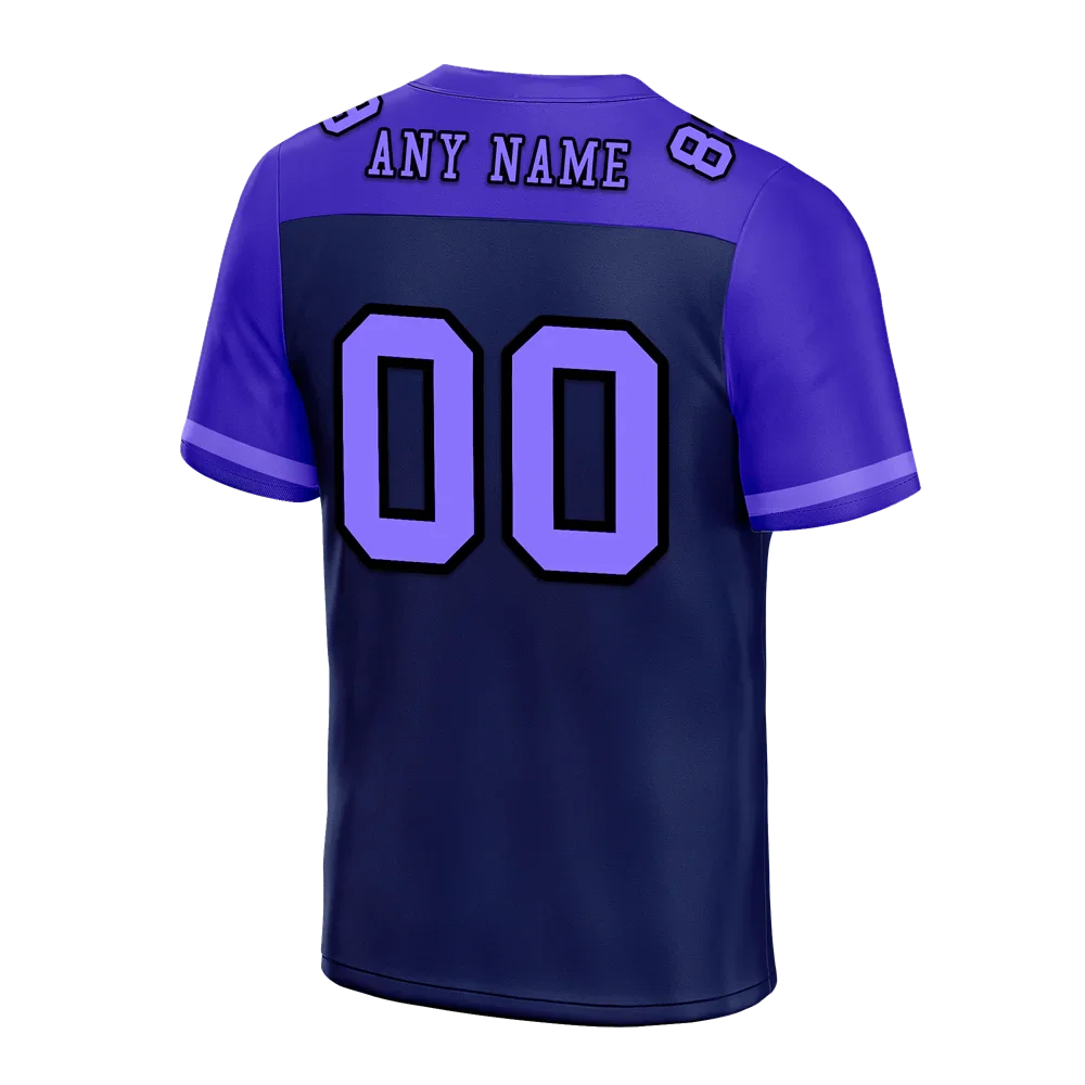 Custom Black Purple Raglan Sleeves Purple Personalized Authentic Football Jersey FBJ02-bc0f0c0 - Coolcustomize