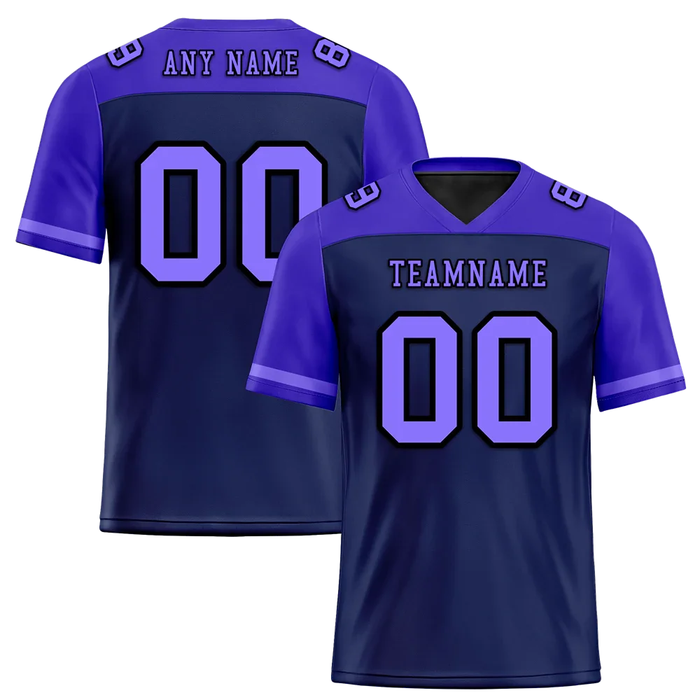 Custom Black Purple Raglan Sleeves Purple Personalized Authentic Football Jersey FBJ02-bc0f0c0 - Coolcustomize