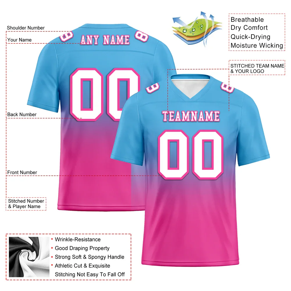 Custom Aqua Pink Fade Fashion White Personalized Authentic Football Jersey FBJ02-bc0f0ca - Coolcustomize