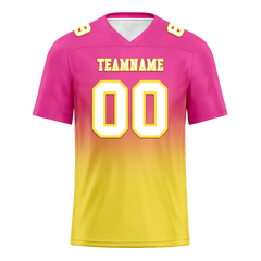 Custom Pink Yellow Fade Fashion White Personalized Authentic Football Jersey FBJ02-bc0f0cb