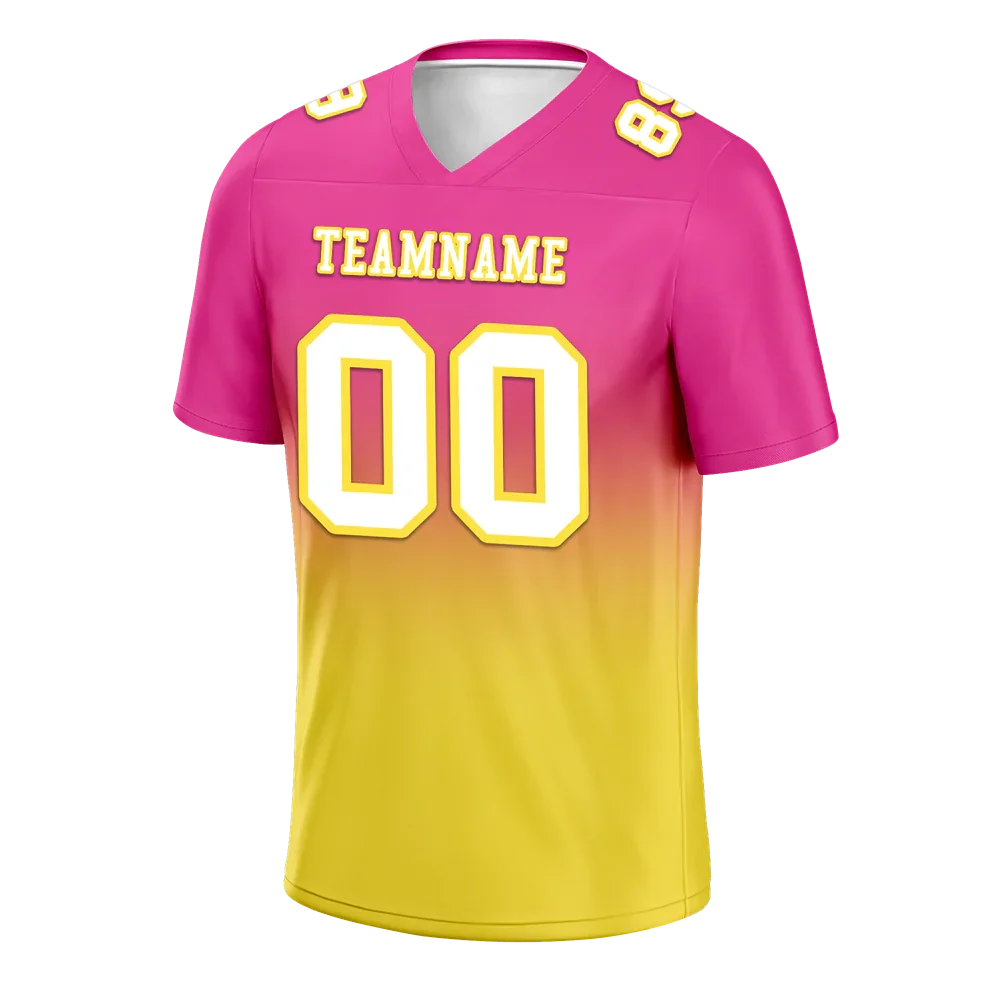 Custom Pink Yellow Fade Fashion White Personalized Authentic Football Jersey FBJ02-bc0f0cb - Coolcustomize