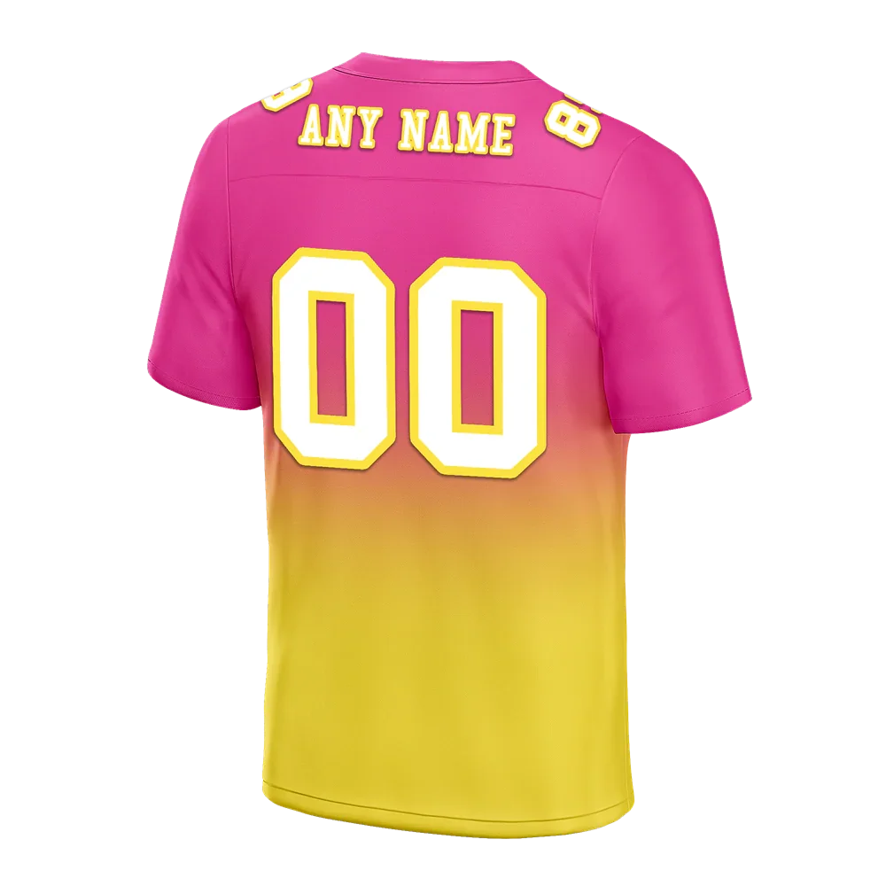 Custom Pink Yellow Fade Fashion White Personalized Authentic Football Jersey FBJ02-bc0f0cb - Coolcustomize
