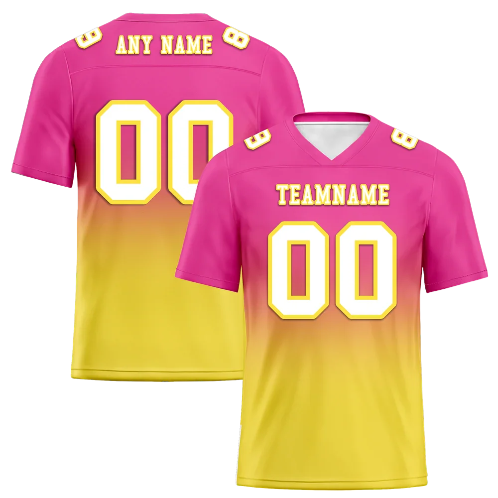 Custom Pink Yellow Fade Fashion White Personalized Authentic Football Jersey FBJ02-bc0f0cb - Coolcustomize