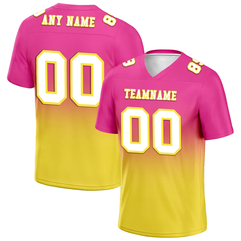 Custom Pink Yellow Fade Fashion White Personalized Authentic Football Jersey FBJ02-bc0f0cb - Coolcustomize