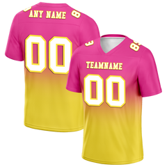 Custom Pink Yellow Fade Fashion White Personalized Authentic Football Jersey FBJ02-bc0f0cb