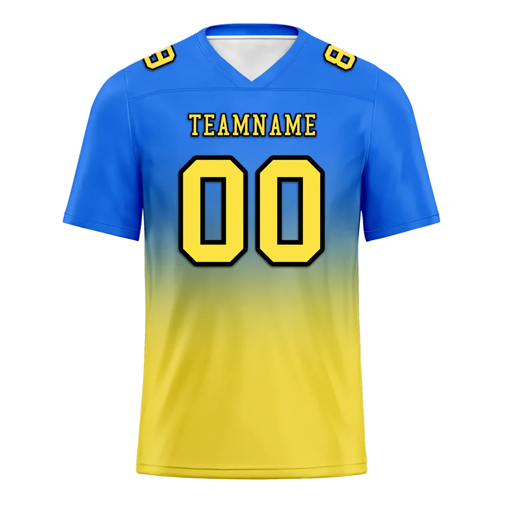 Custom Blue Yellow Fade Fashion Yellow Personalized Authentic Football Jersey FBJ02-bc0f0cc - Coolcustomize