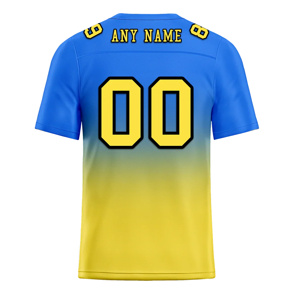 Custom Blue Yellow Fade Fashion Yellow Personalized Authentic Football Jersey FBJ02-bc0f0cc - Coolcustomize