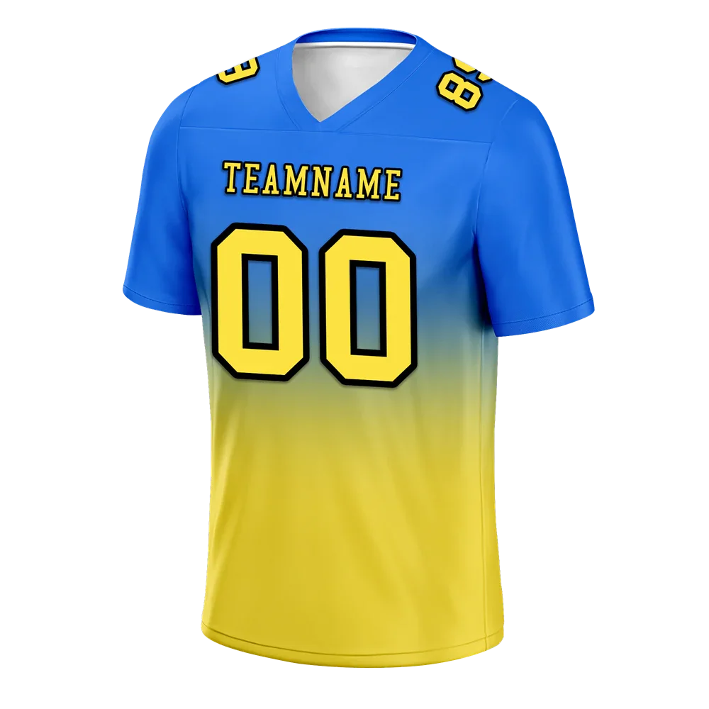 Custom Blue Yellow Fade Fashion Yellow Personalized Authentic Football Jersey FBJ02-bc0f0cc - Coolcustomize
