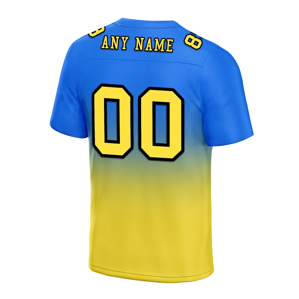 Custom Blue Yellow Fade Fashion Yellow Personalized Authentic Football Jersey FBJ02-bc0f0cc - Coolcustomize