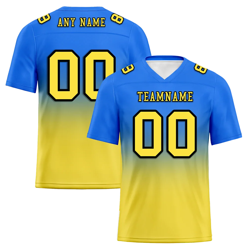 Custom Blue Yellow Fade Fashion Yellow Personalized Authentic Football Jersey FBJ02-bc0f0cc - Coolcustomize