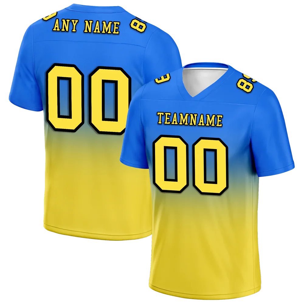 Custom Blue Yellow Fade Fashion Yellow Personalized Authentic Football Jersey FBJ02-bc0f0cc - Coolcustomize