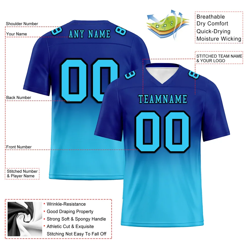 Custom Blue Aqua Fade Fashion Aqua Personalized Authentic Football Jersey FBJ02-bc0f0ce - Coolcustomize