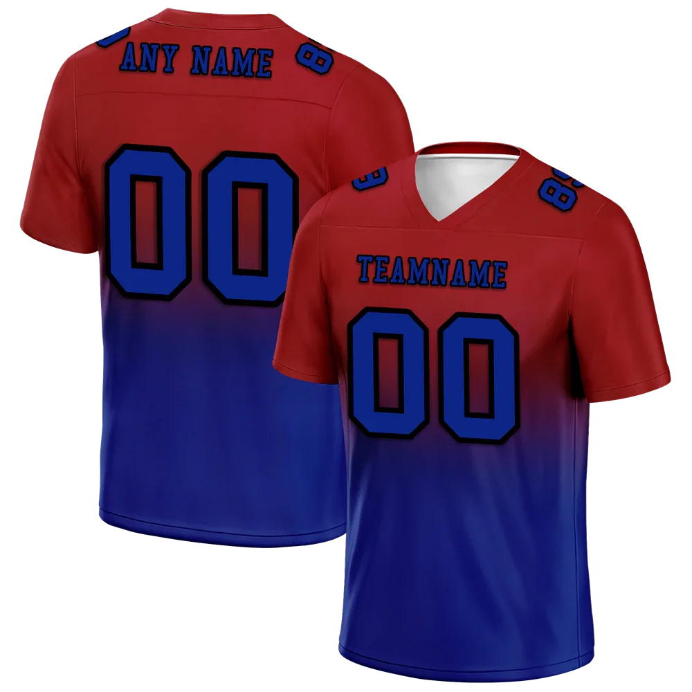 Custom Brown Blue Fade Fashion Blue Personalized Authentic Football Jersey FBJ02-bc0f0cf - Coolcustomize