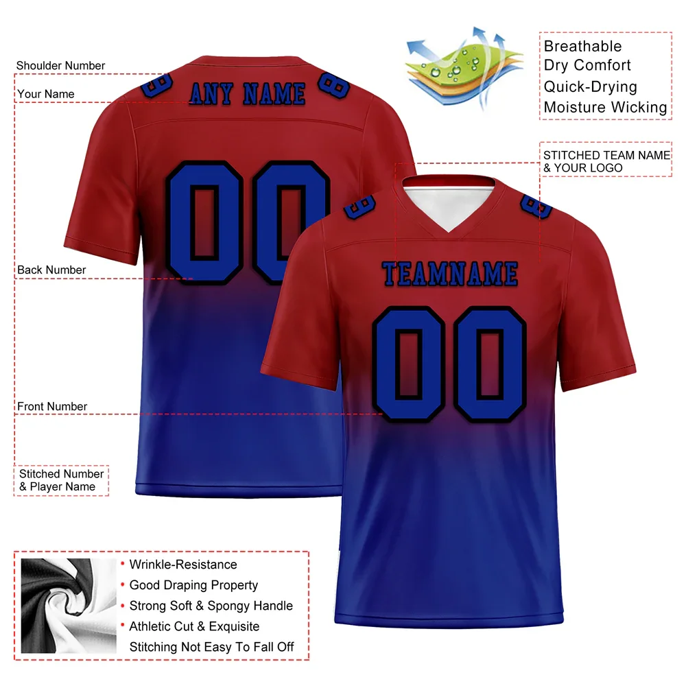 Custom Brown Blue Fade Fashion Blue Personalized Authentic Football Jersey FBJ02-bc0f0cf - Coolcustomize