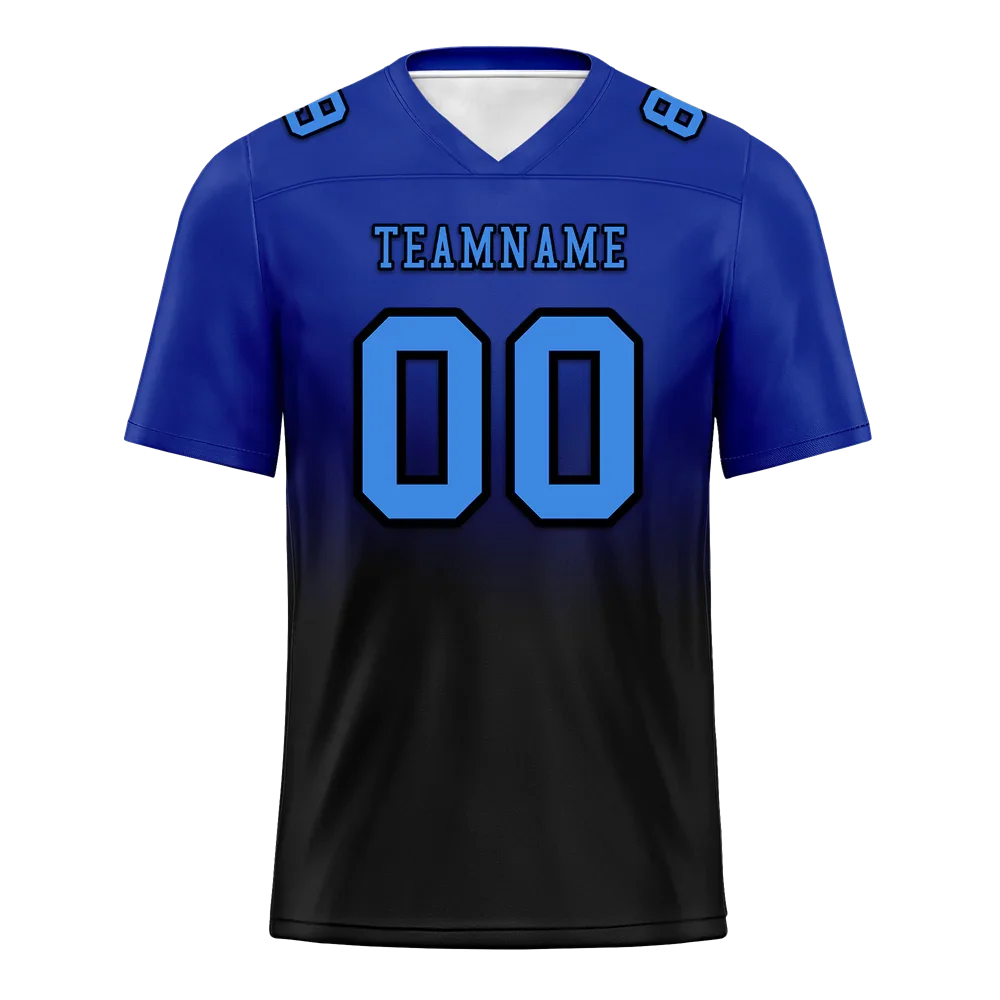 Custom Blue Black Fade Fashion Blue Personalized Authentic Football Jersey FBJ02-bc0f0c7 - Coolcustomize