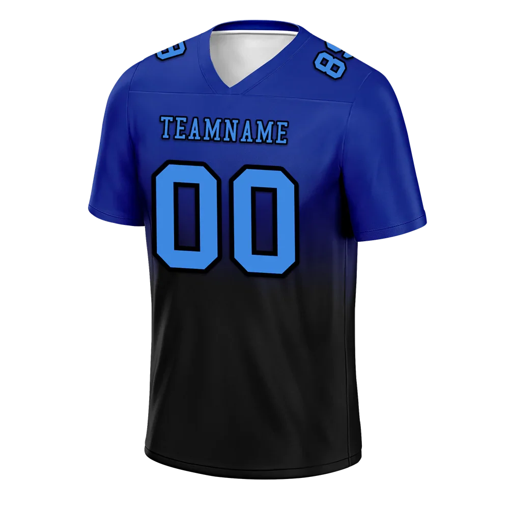Custom Blue Black Fade Fashion Blue Personalized Authentic Football Jersey FBJ02-bc0f0c7 - Coolcustomize