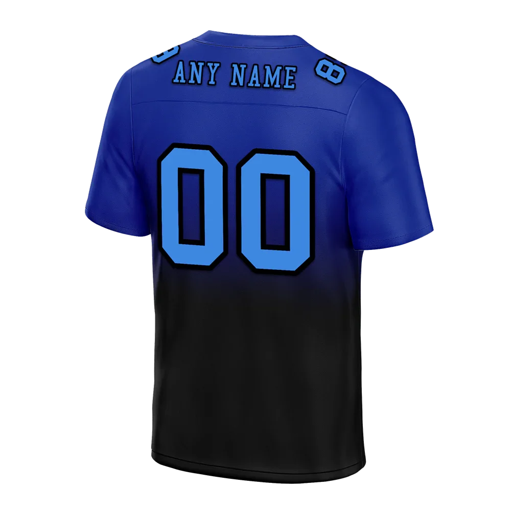 Custom Blue Black Fade Fashion Blue Personalized Authentic Football Jersey FBJ02-bc0f0c7 - Coolcustomize