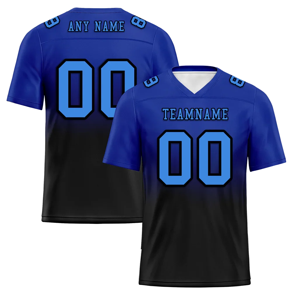 Custom Blue Black Fade Fashion Blue Personalized Authentic Football Jersey FBJ02-bc0f0c7 - Coolcustomize