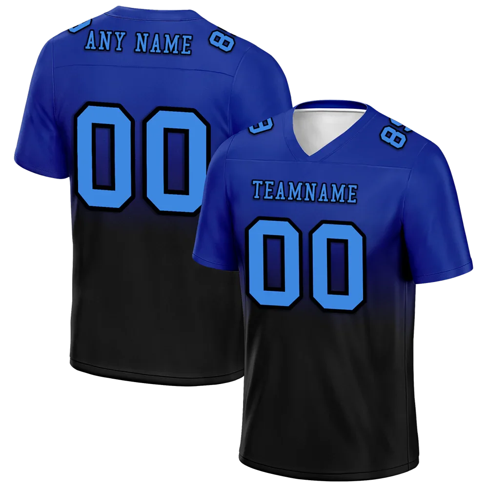 Custom Blue Black Fade Fashion Blue Personalized Authentic Football Jersey FBJ02-bc0f0c7 - Coolcustomize