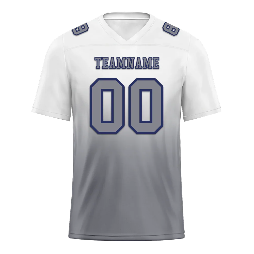 Custom White Grey Fade Fashion Grey Personalized Authentic Football Jersey FBJ02-bc0f0c9 - Coolcustomize