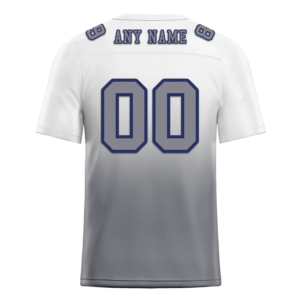 Custom White Grey Fade Fashion Grey Personalized Authentic Football Jersey FBJ02-bc0f0c9 - Coolcustomize