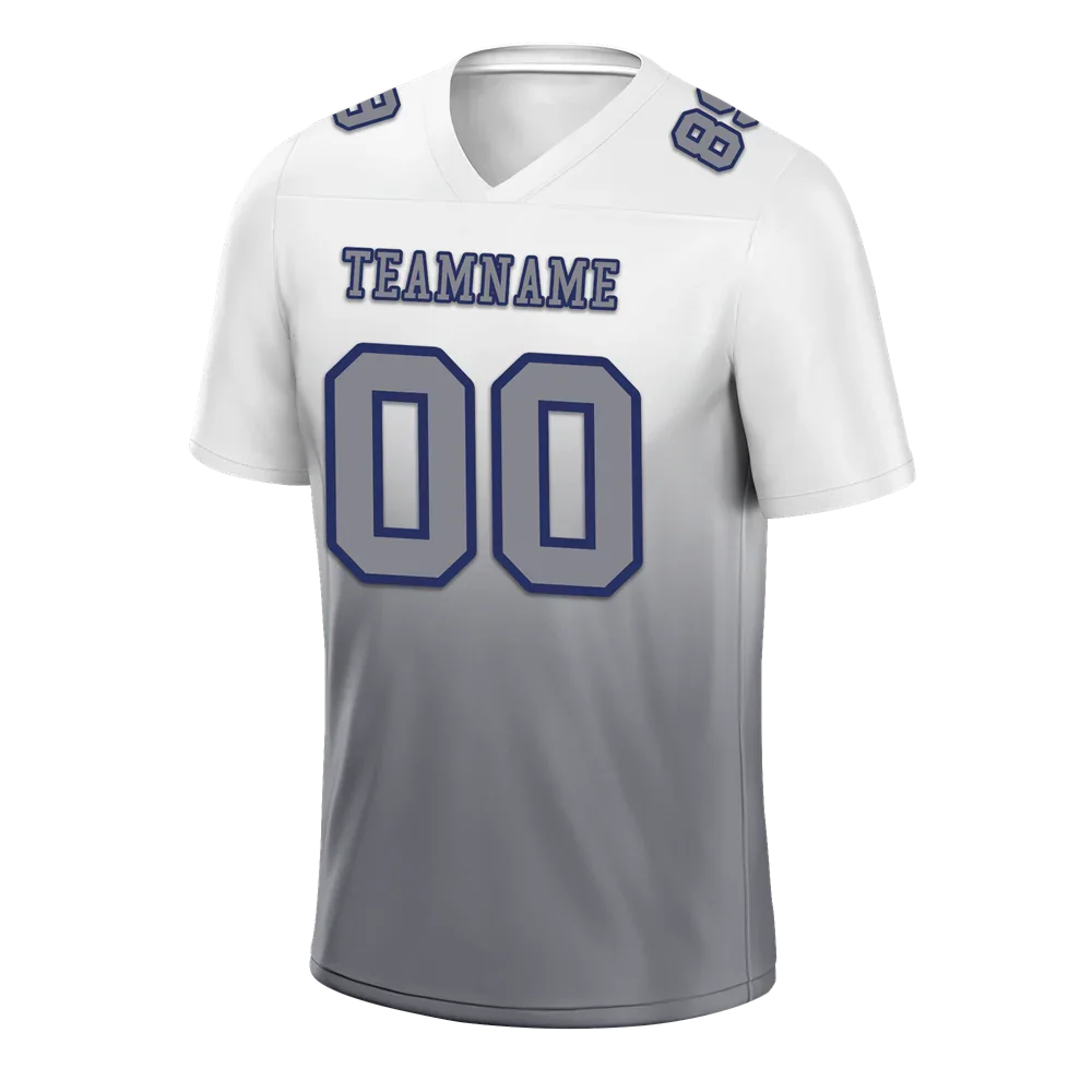 Custom White Grey Fade Fashion Grey Personalized Authentic Football Jersey FBJ02-bc0f0c9 - Coolcustomize